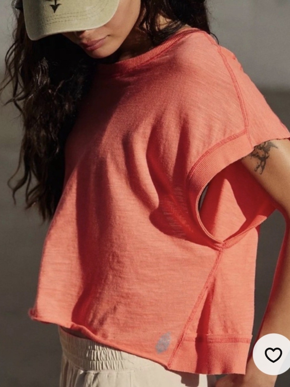 FP Movement by Free People Coral Open-Side Crop Top